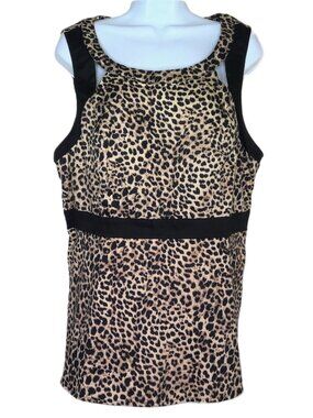 Torrid Sleeveless Top Leopard Animal Print Stretch Strappy Plus Sz 2X Torrid 2